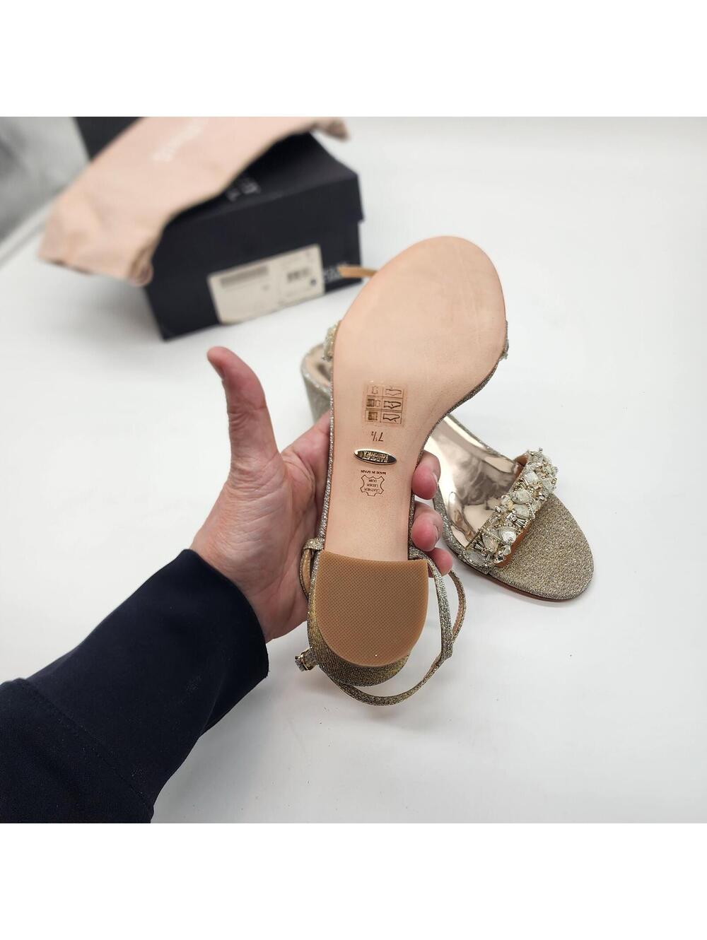 Badgley Mischka Tanessa Embellished Ankle Strap Heels 7.5 NIB - Picture 8 of 10